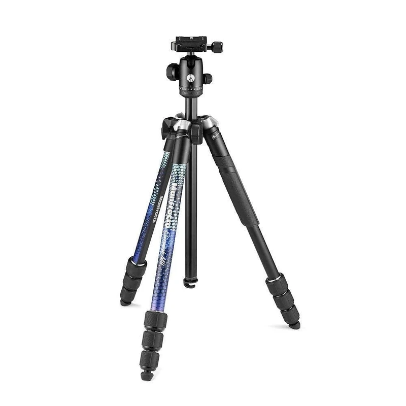 Manfrotto Element MII Camera Tripod, Travel Tripod in Aluminium with Ball Head and Carrying Bag, for Compact Cameras, CSC, DSLR, Photography Accessories for Content Creation and Vlogging, Blue