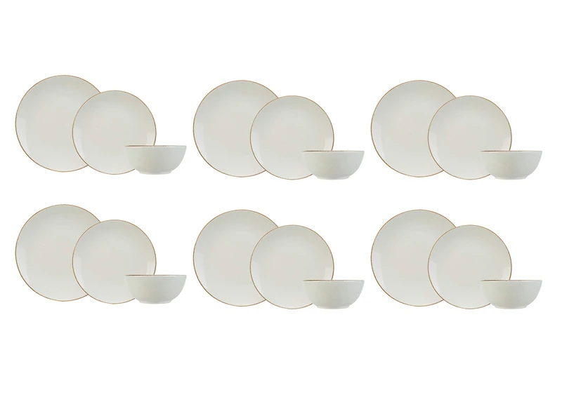Cosy & Trendy 5974337 3678099SRP 18-Piece Granite Dinner Set for 6 People, Ivory - Image 1