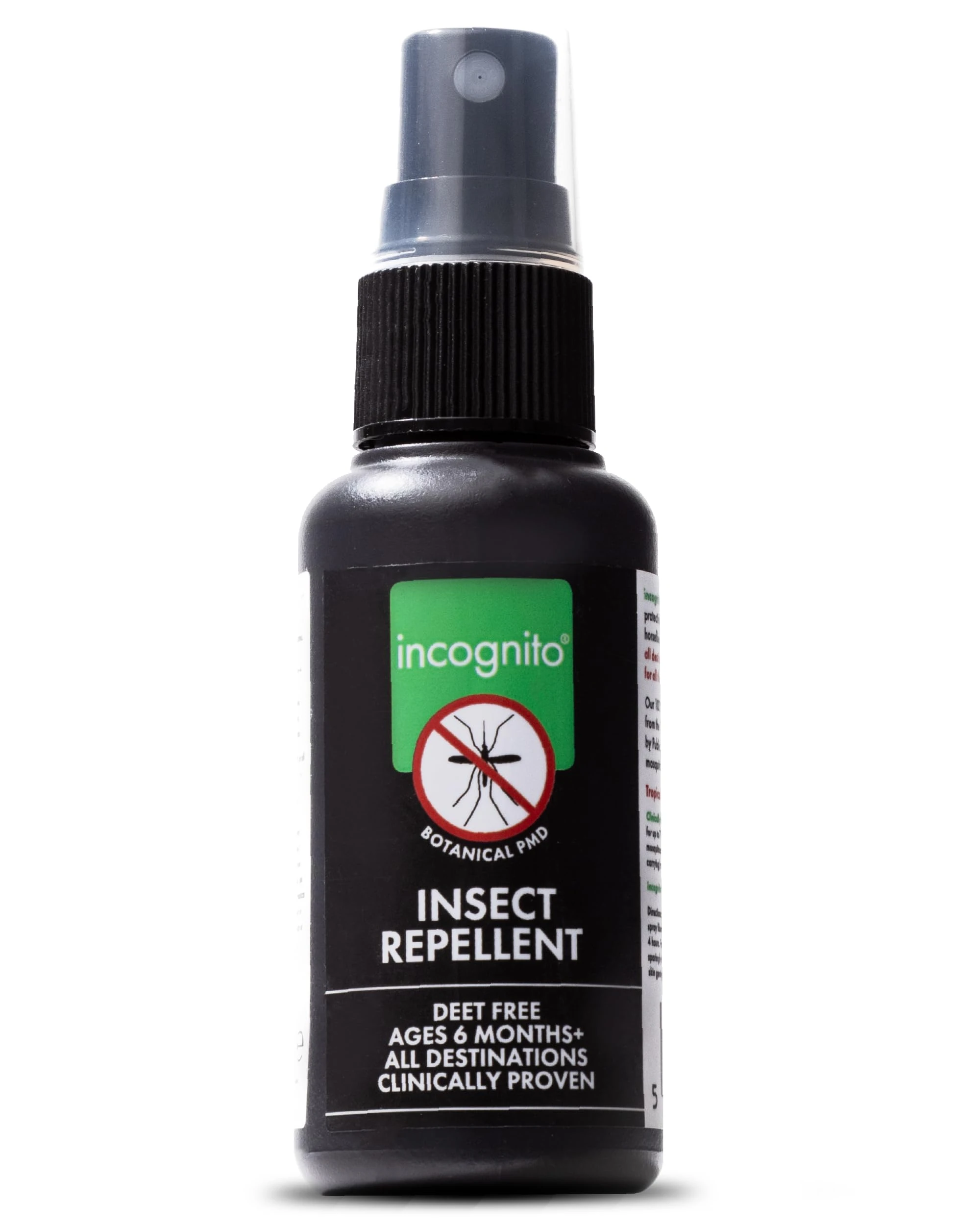 Incognito Insect Repellent Spray, 50ml - Natural DEET Free, Shields from Wide Range of Biting Insects. Clinically Proven Protection from Ticks & Dengue Carrying Mosquitoes, Organic Mosquito Repellent