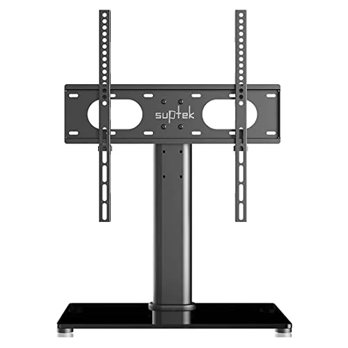 Suptek Universal Cantilever Table Top Pedestal TV Stand with Bracket for 26"-50" TVs Holds 40kg Max. VESA 400x400mm Height Adjustable Mount TS001-01