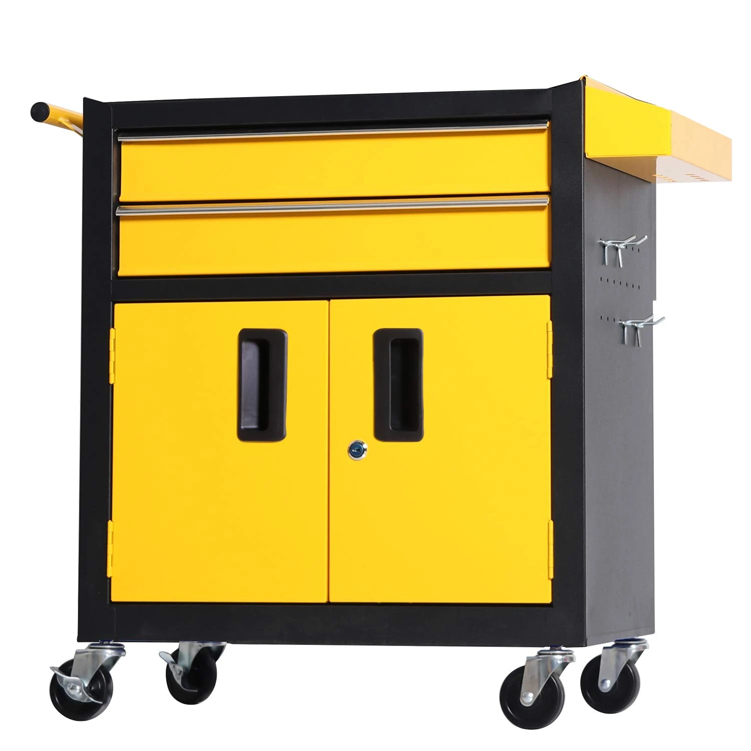 TANKSTORM Tool Chest Heavy Duty Cart Steel Rolling Tool Box with Lockable Doors (TZ12 Black Yellow)