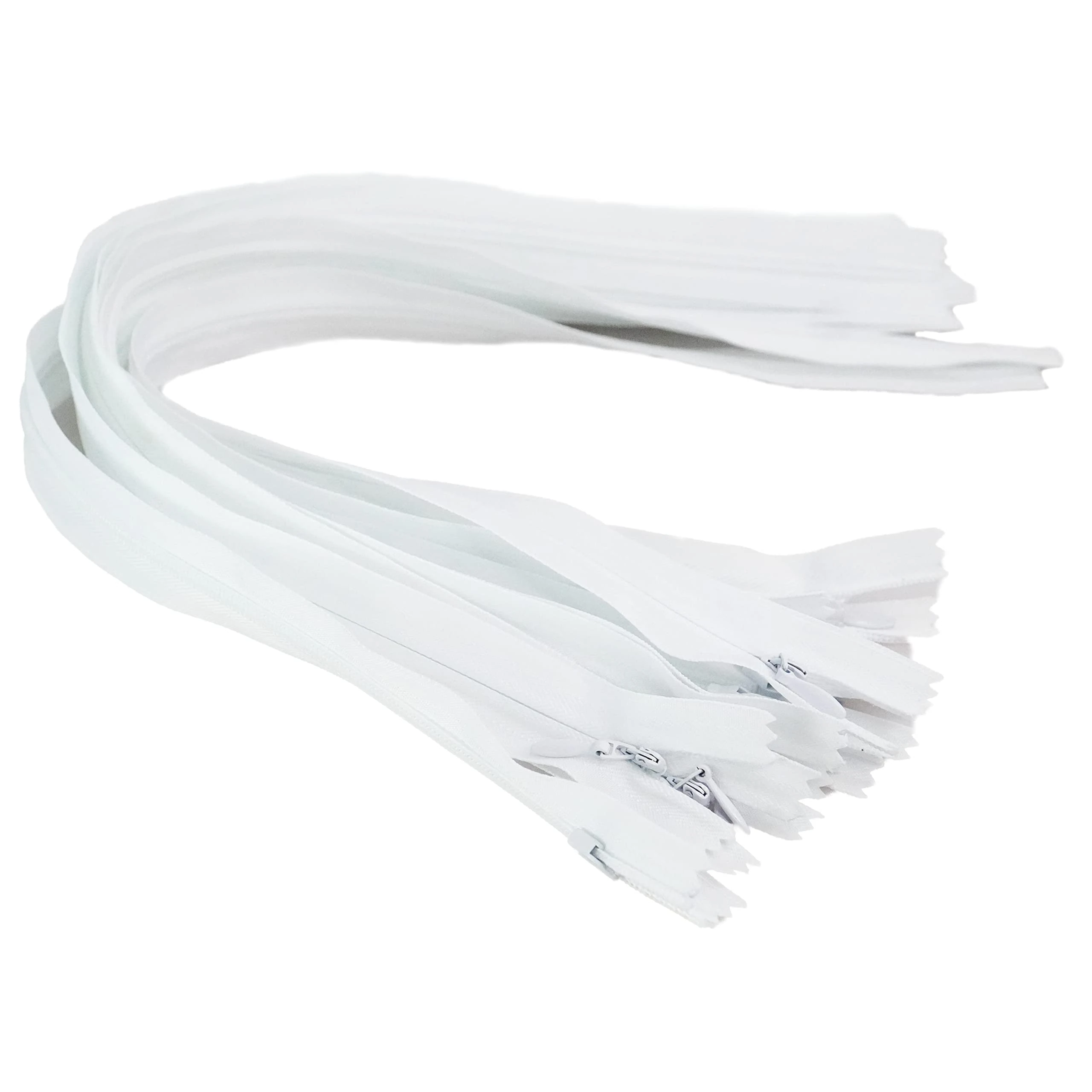 Trimz Zip-10pc White Invisible zips-Size, 60cm