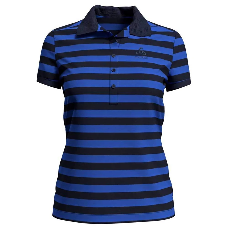 Odlo Concord Women's Polo Shirt, womens, Women's Polo Shirt, 550751, amparo blue - diving navy - stripes, S - Image 1