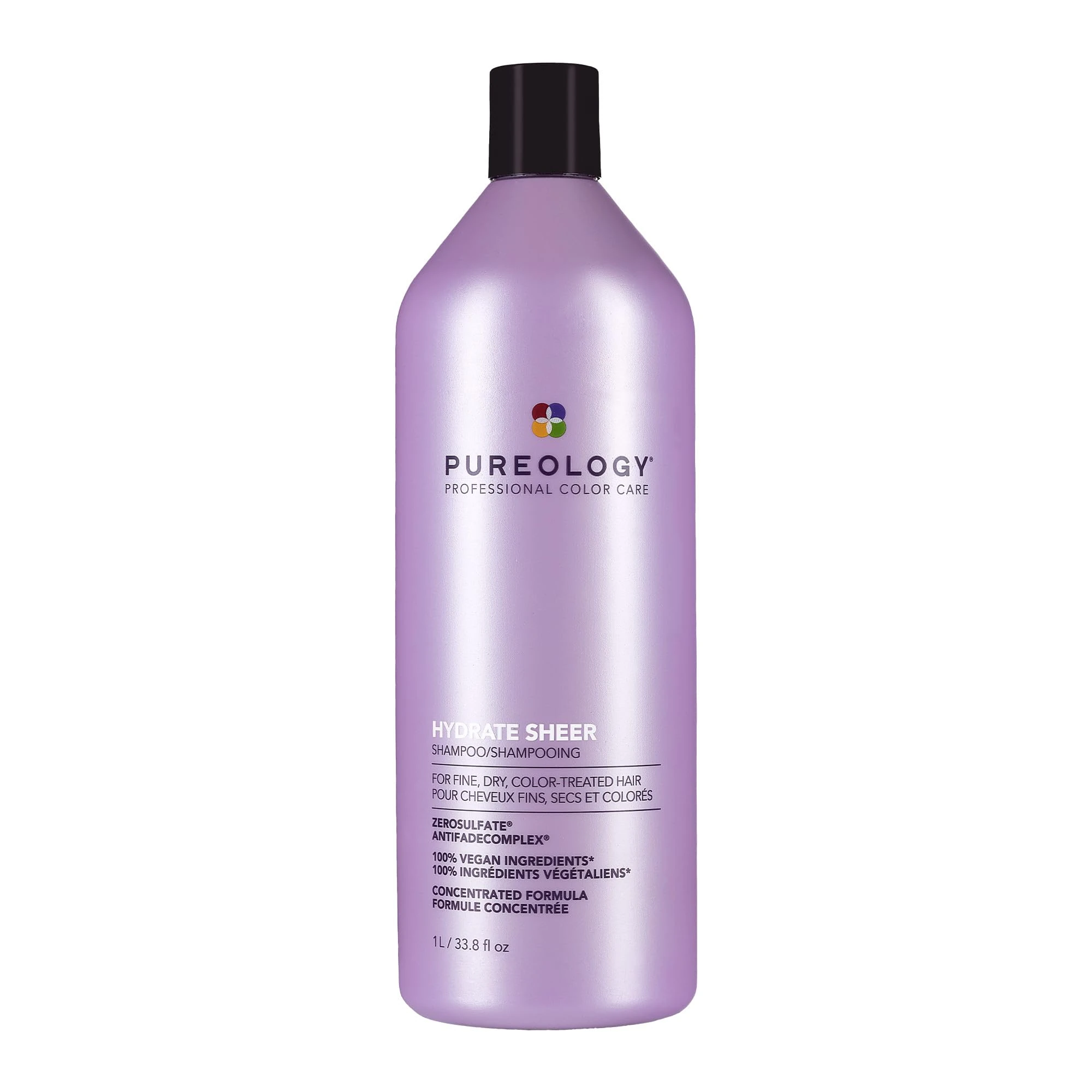 Pureology Hydrate Sheer, Moisturising Shampoo, For Fine, Colour Treated Hair, Vegan Formulas, Sulphate Free for a Gentle Cleanse