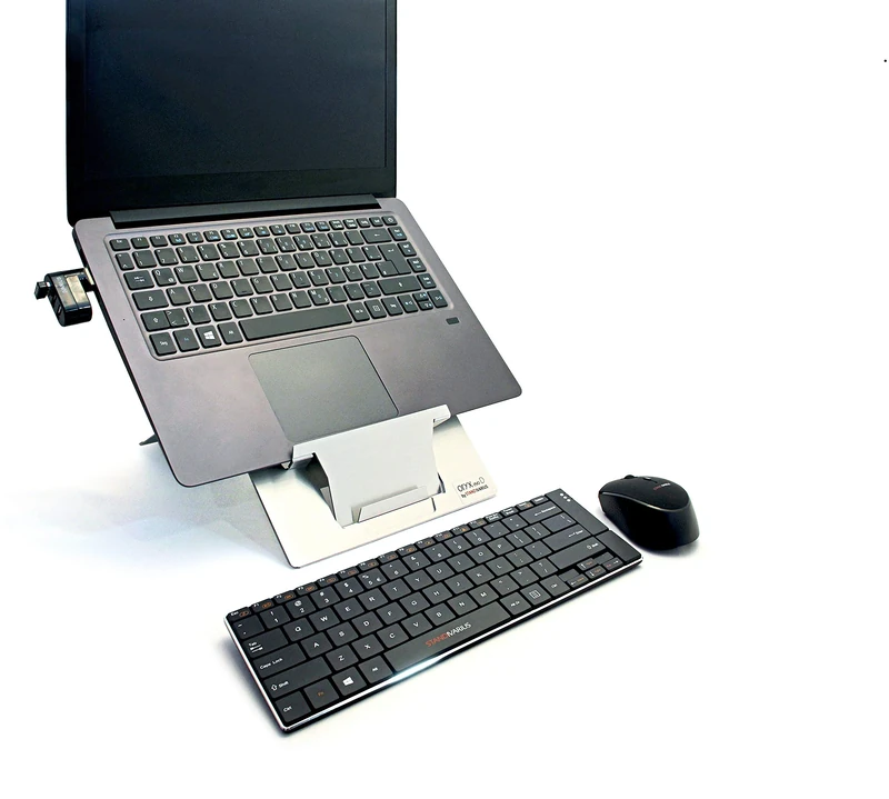 Standivarius Laptop bundle, includes laptop stand, compact USB wired keyboard, wireless mouse and 3 port USB2.0 hub, ST950103