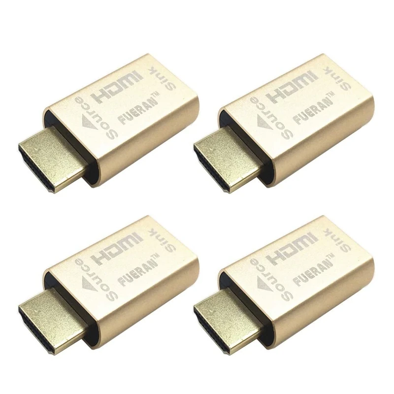 FUERAN HDMI Pass-Through EDID Emulator for use with video splitters, Switches and Extenders (fit-Headless) 1920 * 1080@60hz-4pack