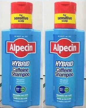 Alpecin Hybrid Caffeine Shampoo, 2x250ml-Moisturises and soothes the scalp, prevents hair loss