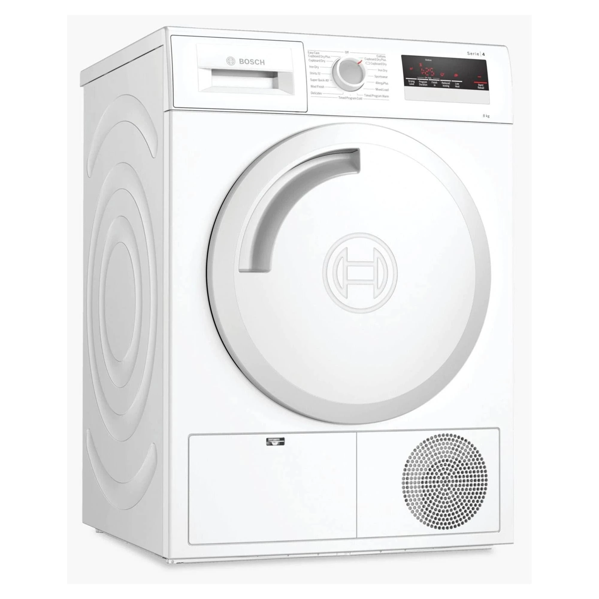 Bosch Home & Kitchen Appliances Bosch Home and Kitchen Appliances WTN83201GB Serie 4, Freestanding Condenser Tumble Dryer with AutoDry, Sensitive Drying System, Quick 40' drying, White, 8 kg
