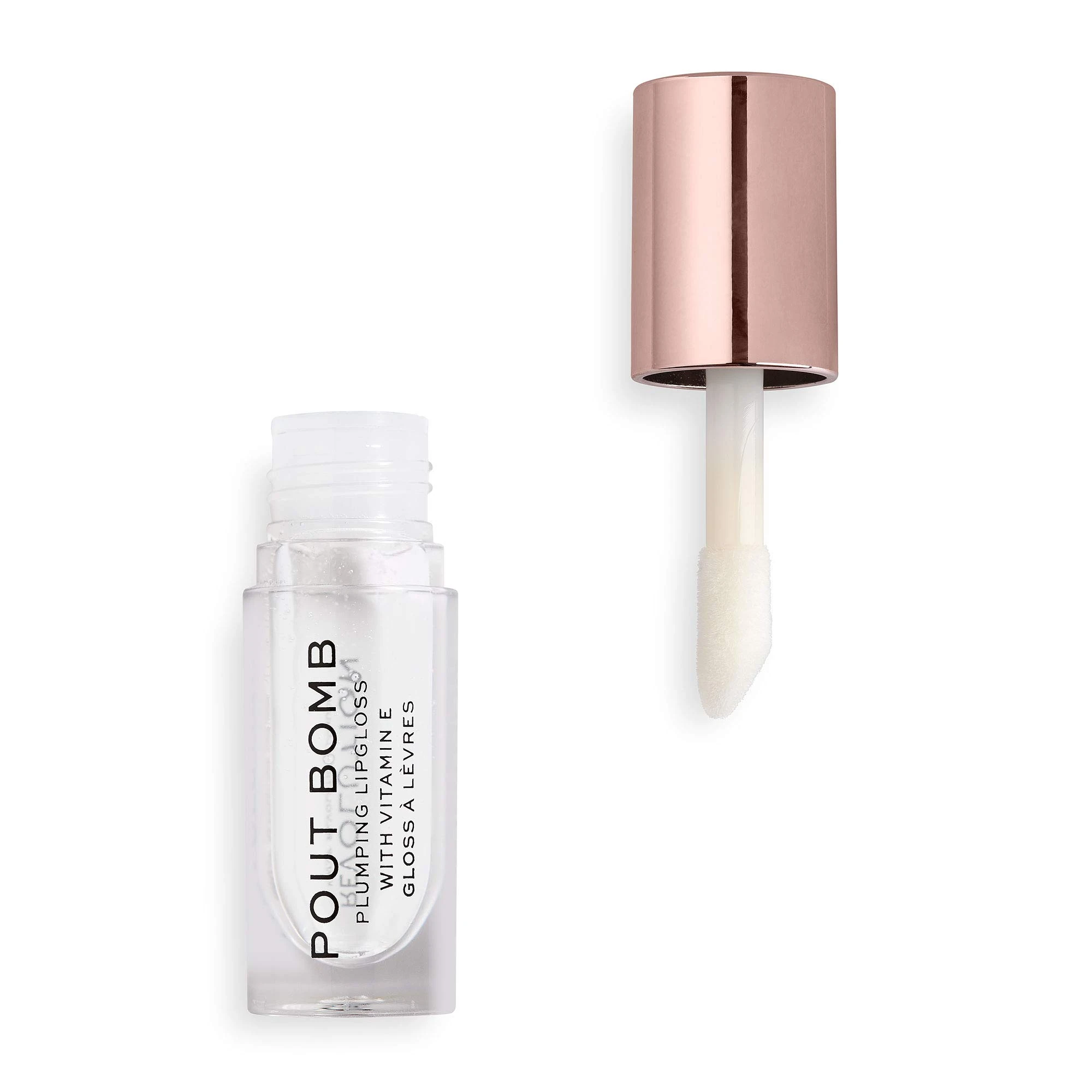 Revolution Beauty London Pout Bomb Plumping Gloss, High Shine, Rich Pigment, Soft Tingle Effect, Glaze Clear