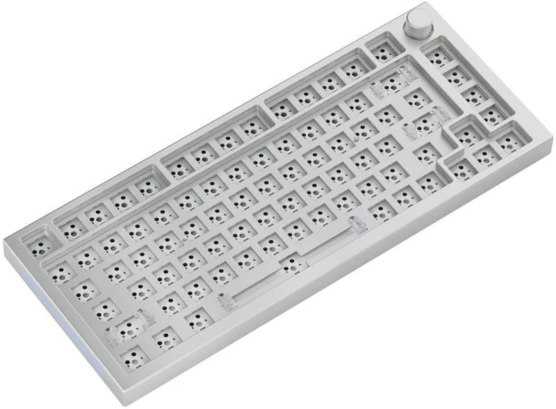 Glorious PC Gaming Race GMMK Pro White Ice 75% TKL Tastatur - Barebone, ANSI-Layout, silber