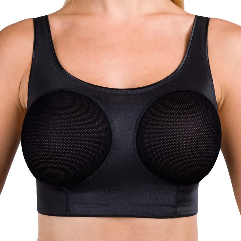 LIPOELASTIC® PI filling - Lipofiling bra - fat transfer Post surgery bra (CD, Black, 32)