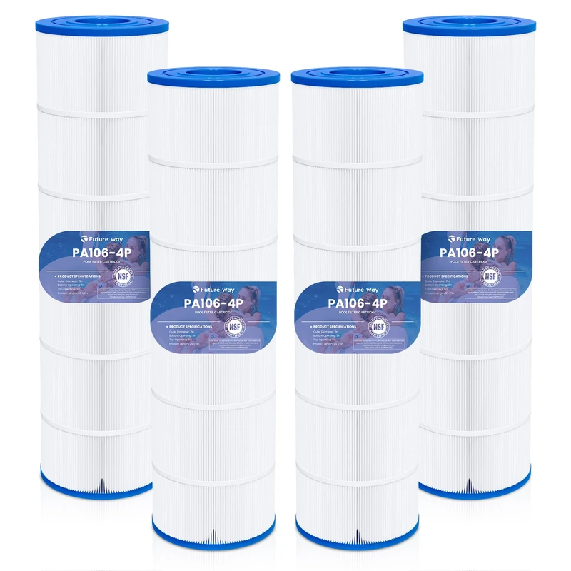 Future Way Pool Filter Cartridge Replacement for Hayward SwimClear C-4025, Pleatco PA106, Easy to Clean, 4-Pack