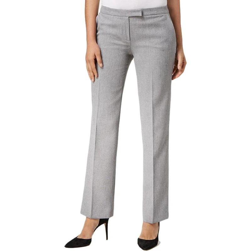 Kasper Women's Tab Front Pant, Grey/Black