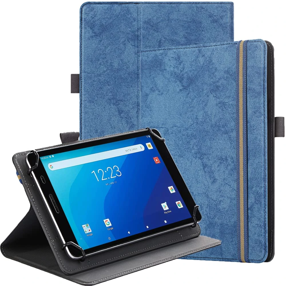 SINSO Universal Stand Folio Case Cover for All 7-8" Tablets (For Fire 7 tablet/For Fire HD 8,For Pad Mini 7/6/5/4/3/2/1,Lenovo Tab M7 7 inch/Lenovo Tab M8 8 inch),Navy Blue