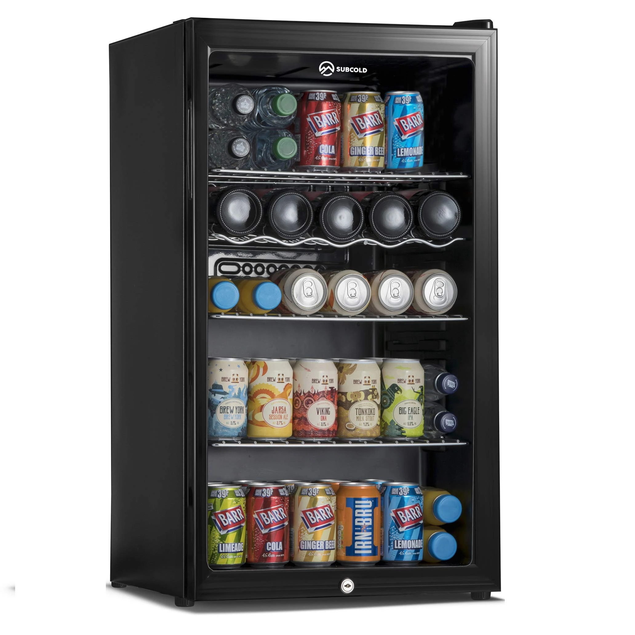 Subcold Super85 LED - Under-Counter Fridge | 85L Beer, Wine & Drinks Fridge | LED Light + Lock and Key | Energy Efficient (Black, 85L)…