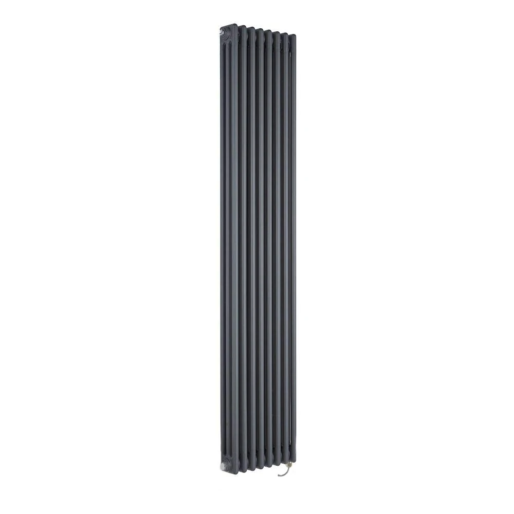 Milano Windsor 1500W Anthracite Cast Iron Style 3 Column Electric Radiator - 1800mm x 380mm
