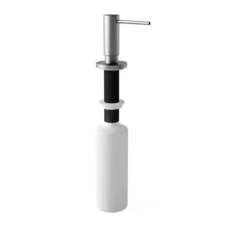 InSinkErator Built-in Kitchen Soap Dispenser - Refillable, Pump-Action Hand or Dish Washing Up Liquid Dispenser - 300 ml Tank - Brushed Steel