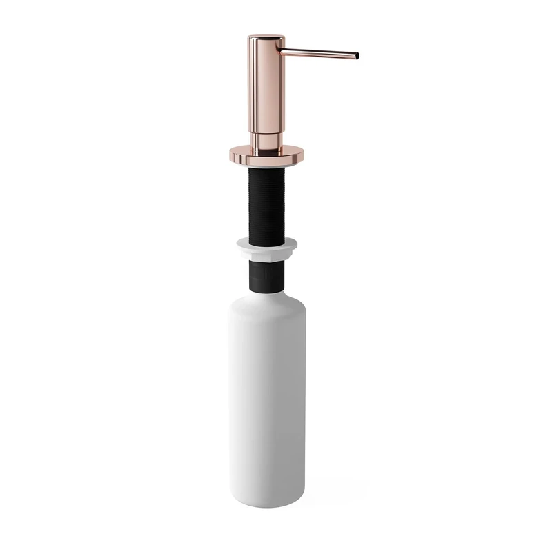 InSinkErator Built-in Kitchen Soap Dispenser - Refillable, Pump-Action Hand or Dish Washing Up Liquid Dispenser - 300 ml Tank - Rose Gold