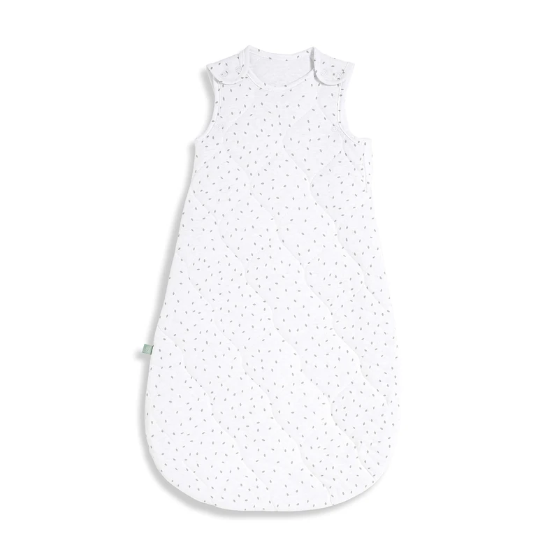 Little Green Sheep Baby Sleeping Bag - Luxury Organic Cotton Blend Sleeping Bags with Side Zip Fastening Poppers, Meets British Safety Standard, White Rice, 1 Tog 6-18M