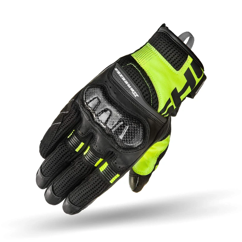 SHIMA X-BREEZE 2 Motorbike Gloves Men Leather Summer Biker Armoured Protectors Motorcycle Perforated Ventilated Reinforced Motorsport Glove Street Motorbikes (Mens, Fluo, L) - Image 1