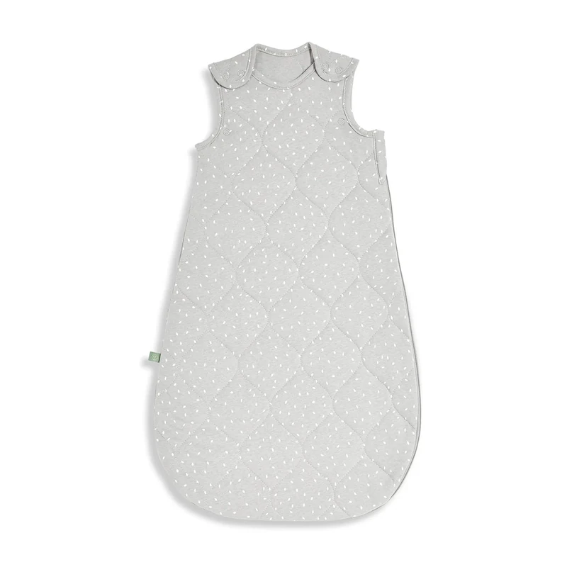 Little Green Sheep Baby Sleeping Bag - Luxury Organic Cotton Blend Sleeping Bags with Side Zip Fastening Poppers, Meets British Safety Standard, Dove Rice, 1 Tog 6-18M