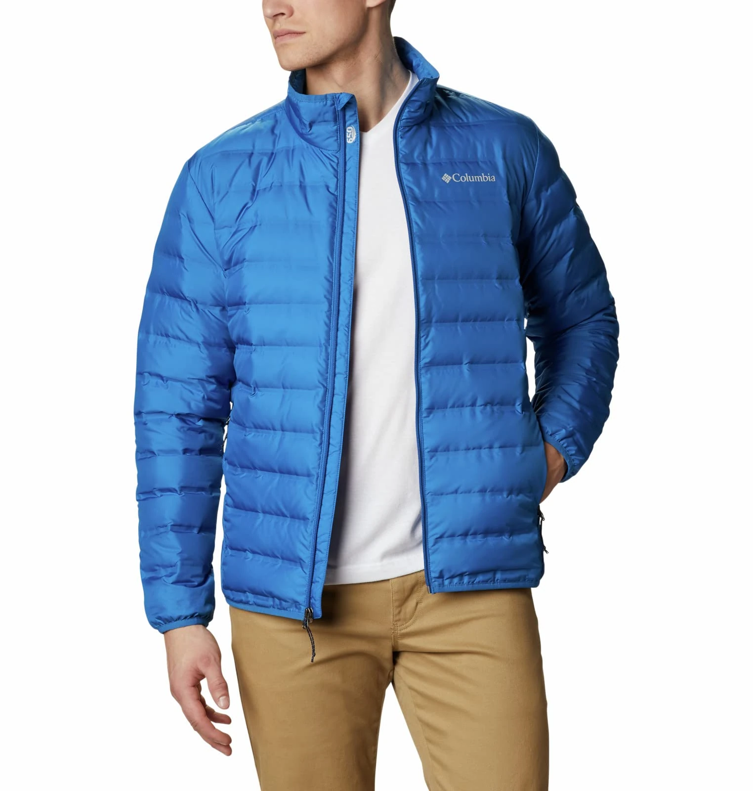 Columbia Men's Lake 22 Down Jacket, Puffer Down Jacket, Bright Indigo, Size L
