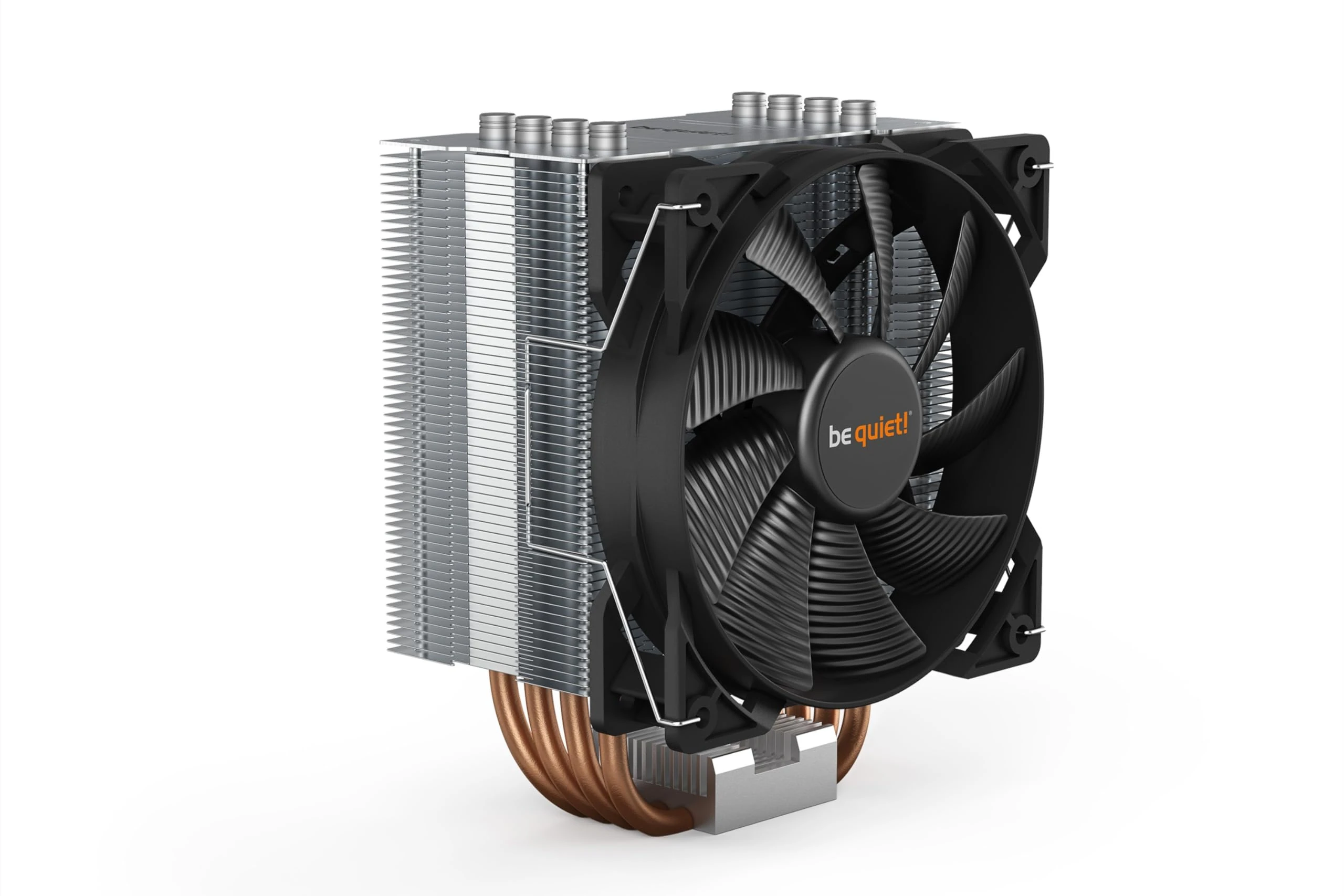be quiet! Pure Rock 2 air cooler, 150W TDP cooling power, 4 high-performance 6mm heat pipes, HDT technology, Pure Wings 2 120mm PWM fan, brushed aluminum finish, easily installable