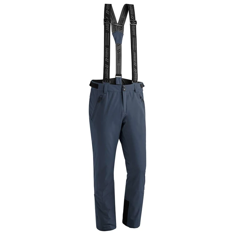 Maier Sports Anton Slim Men's Ski Trousers, Fitted Waterproof Snow Trousers, Stretch Material and Adjustable Waistband, PFC-Free, mTHERM Padding & mTEX Weather Protection, Grey, Size 54 (W38/L32)