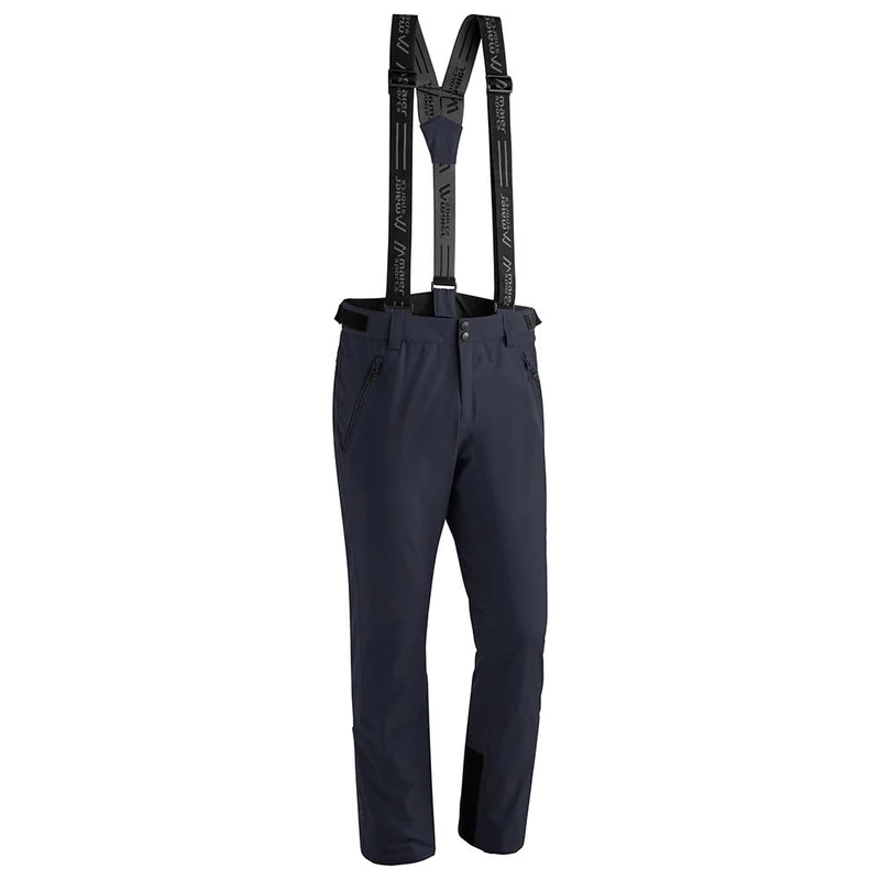 Maier Sports Anton Slim Men's Ski Trousers, Fitted Waterproof Snow Trousers, Stretch Material and Adjustable Waistband, PFC-Free, mTHERM Padding & mTEX Weather Protection, Blue, Size 52 (W36/L32)