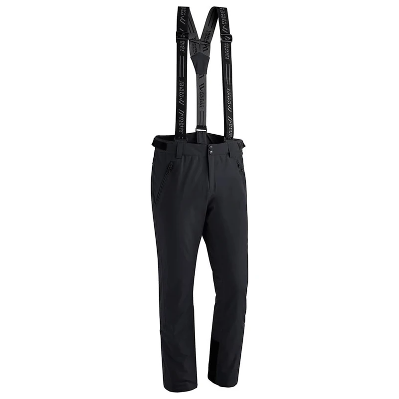 maier sports Anton Slim, Close-fitting men's ski pants, Waterproof snow pants, Stretch material and adjustable waistband, PFC-free, MTHERM padding & mTEX weatherproofing Black