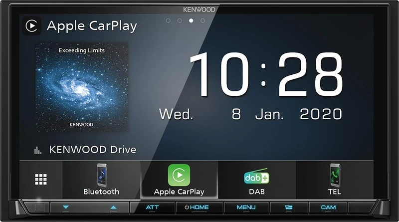 KENWOOD DMX-7520DABS Digital Media AV Receiver, With 6.8" Capacitive Touch Panel, Wired Apple CarPlay, Android Auto, Bluetooth, DAB+