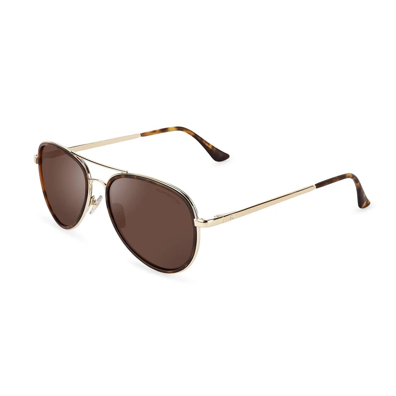 CLANDESTINE - Sunglasses A15 Gold Matte Havana Dark Brown - HD Nylon Lenses and TR90 Stainless Steel Frame - Unisex Sunglasses - Smart Vision Technology - More Sharpness and Less Glare