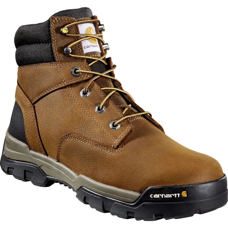 Carhartt Men's Ground Force 6" Waterproof Comp Toe Boot CME6347 Construction, Bison Brown Oil TAN, 9