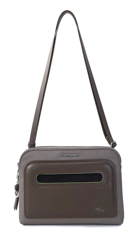 Hedgren Unisex Doppio Double Crossover + RFID, Vintage Taupe, DOUBLE CROSSOVER + RFID