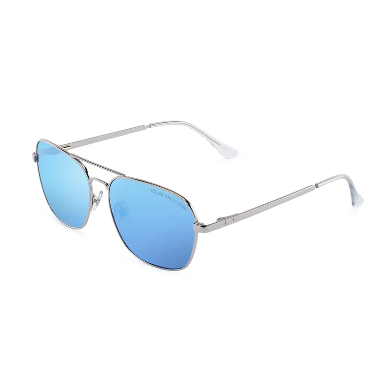 CLANDESTINE - Sunglasses B-Pilot 18 Silver Ice Blue - Blue HD Nylon Lenses and Stainless Steel Frame - Sunglasses for Men and Women - Smart Vision Technology - More Sharpness and Less Glare - Image 1