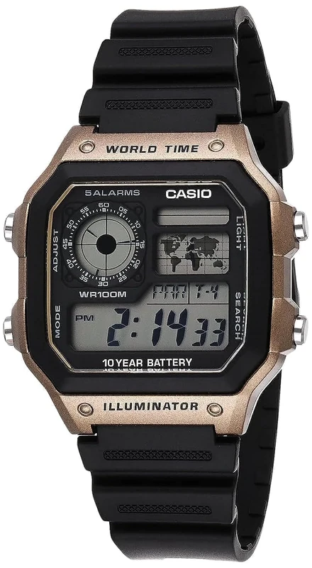 Casio 10-Year Battery, Black, Quartz Watch
