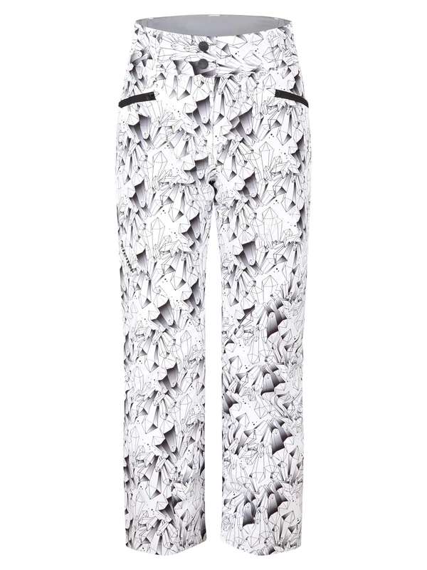 Ziener Alin Junior Girls' Ski Trousers Waterproof Windproof Warm, girls, Children's ski trousers, winter trousers, waterproof, windproof, warm, 207917, Ice crystal print., 116 (EU)