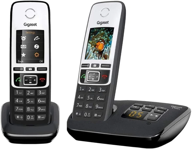 Gigaset C190A DUO - Premium Cordless Home Phone with Answer Machine and Nuisance Call Block - 2 Handsets, Black/Silver