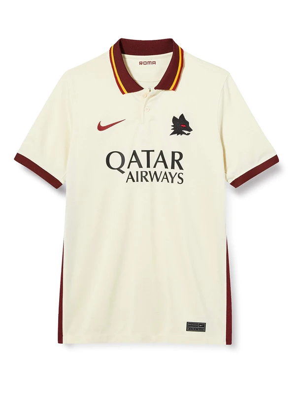 Nike Roma Y Nk Brt Stad Jsy Ss AW T-Shirt - Pale Ivory/Fossil/(Dark Team Red) (Full Sponsor), X-Small