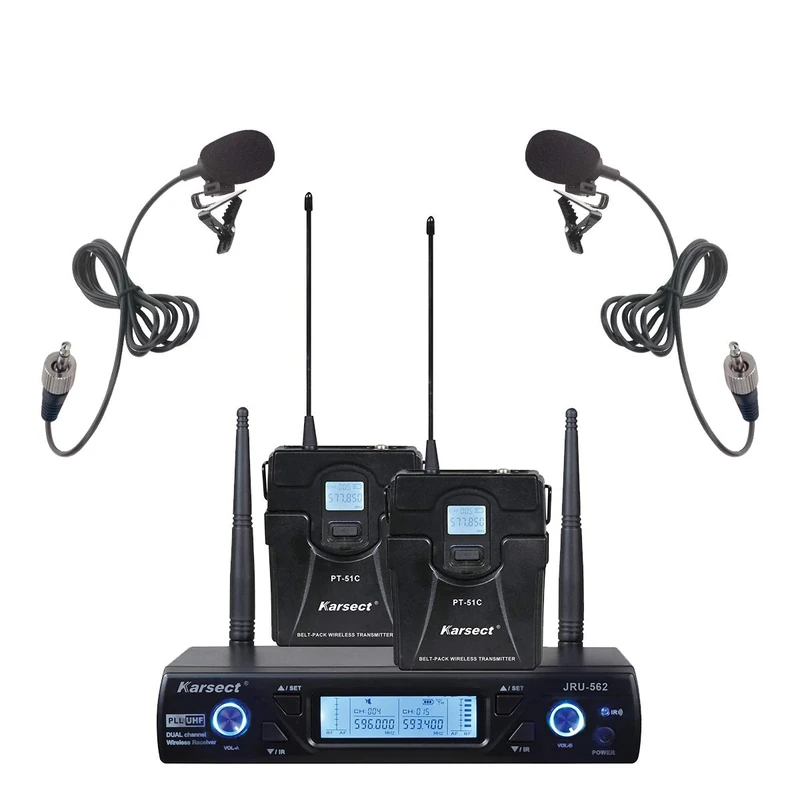 Karsect JRU-562/PT-51C/LT-11A Wireless 2 x Clips Microphone Set