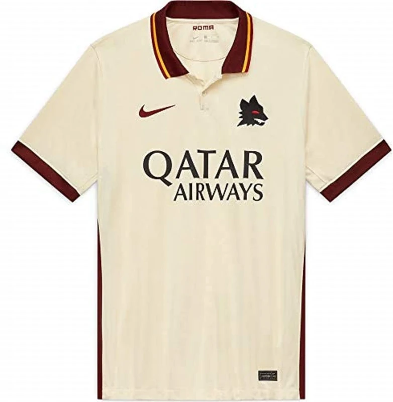 Nike Roma M Nk BRT Stad JSY Ss AW T-Shirt - Pale Ivory/Fossil/(Dark Team Red) (Full Sponsor), XX-Large