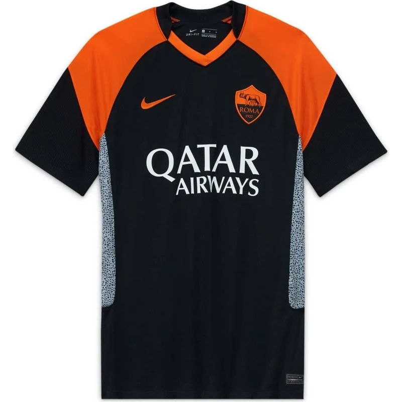 Nike Roma Nk BRT Stad JSY Ss 3R T-Shirt - Black/Safety Orange/(Safety Orange) (Full Sponsor), M