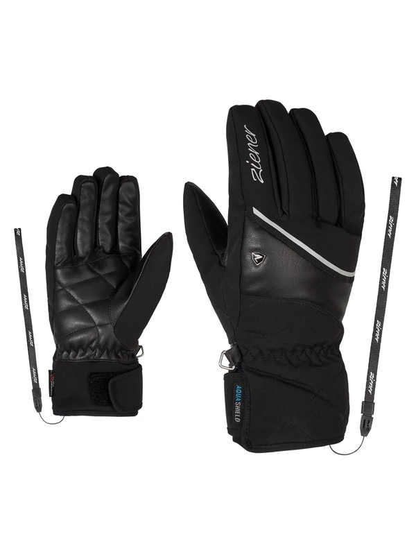 Ziener KAIKA AS Women's Ski Gloves/Winter Sports, Waterproof, Breathable, Black, 6.5