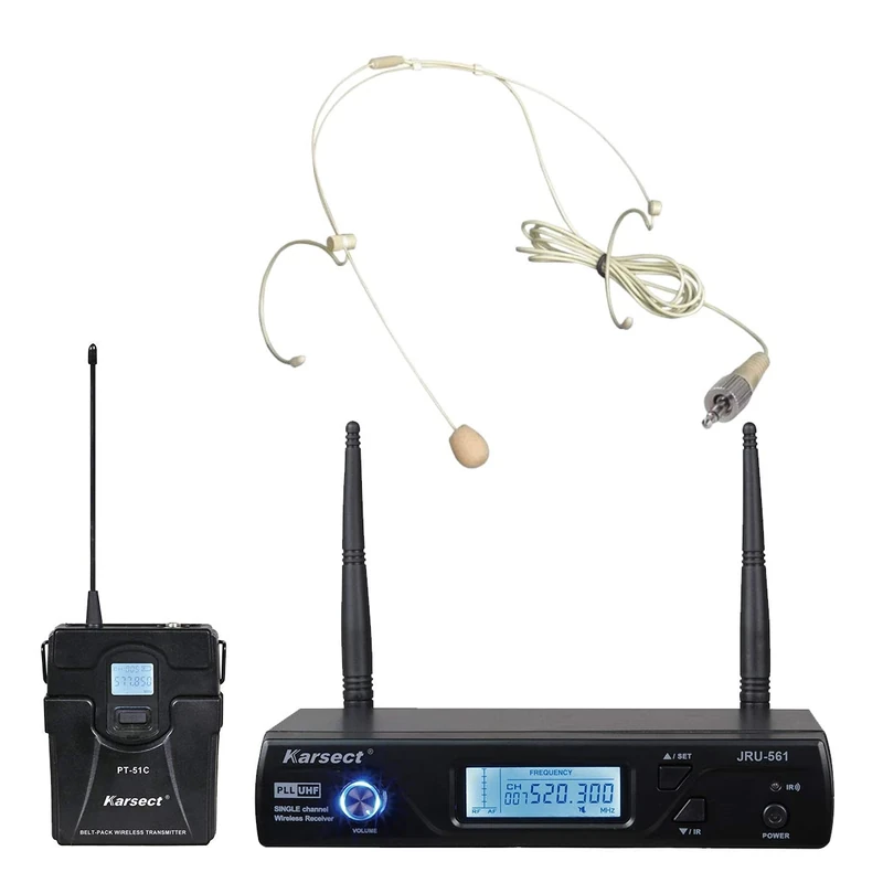 Karsect JRU-561 / PT-51C / HT-3A Wireless Thin Headset Microphone Set