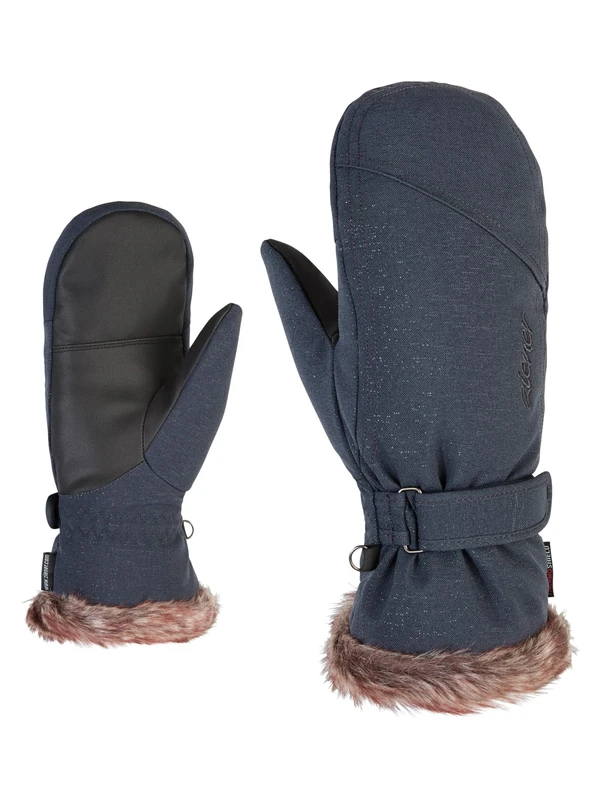 Ziener Women's KEM Mitten Lady Glove Ski Gloves/Winter Sports | Warm, Breathable, Grey Ink Spark, 6.5