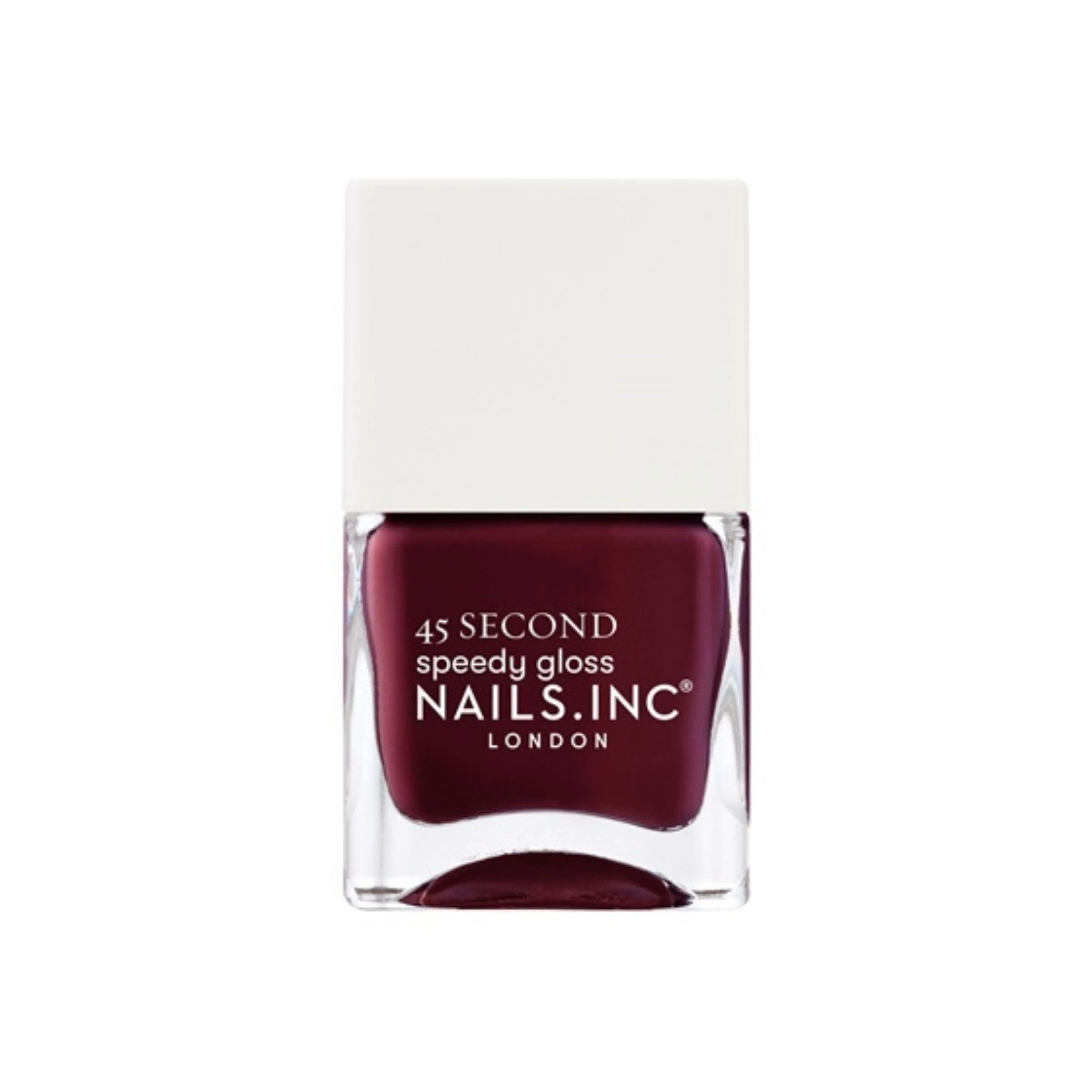 Nails Inc 45 Second Speedy Gloss, Meet Me On Regents Street, Plum, No Chip, Long Lasting, Quick Dry, Air Dry, Professional Manicures & Pedicures, Fingernails & Toenails, Vegan Nail Polish, 14 ML