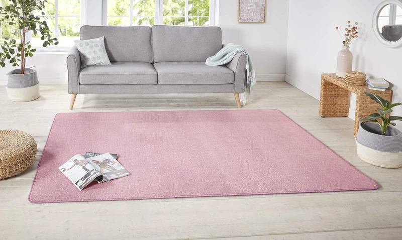 Hanse Home Nasty Rug - Living Room Rug Fluffy Short Pile Plain Colours for Dining Room, Living Room, Children's Room, Hallway, Bedroom, Kitchen - Plain Light Pink, 160 x 240 cm