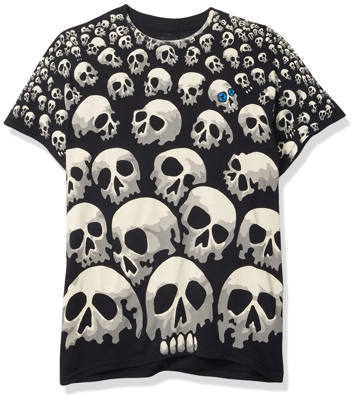 Liquid Blue Unisex's Fantasy Son of Skulls All Over Print T-Shirt, Black, XL - Image 1