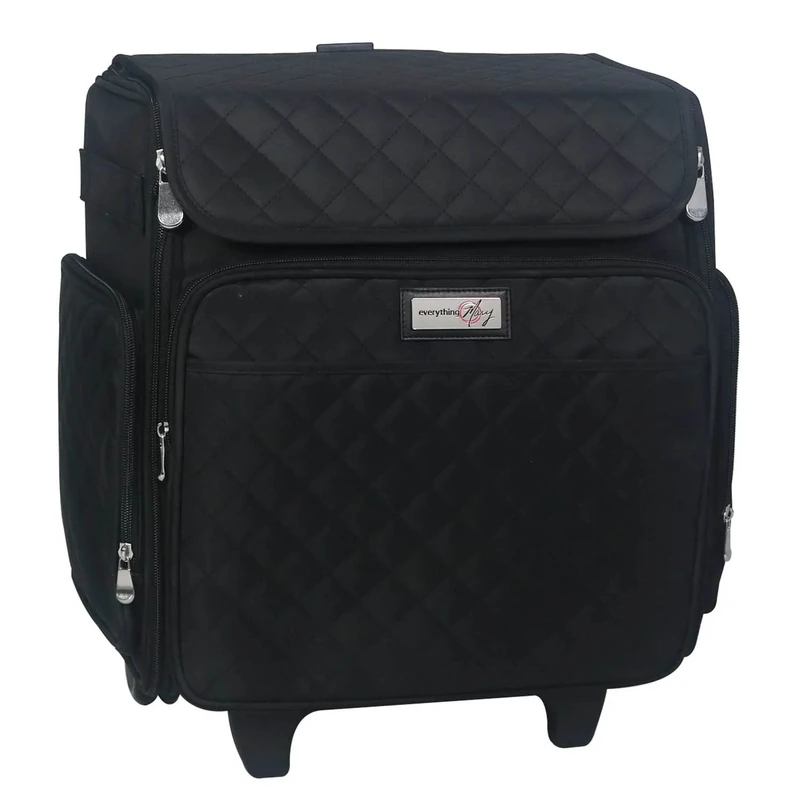 Everything Mary Collapsible Quilted Craft Trolley Bag - Black EVM12790-1