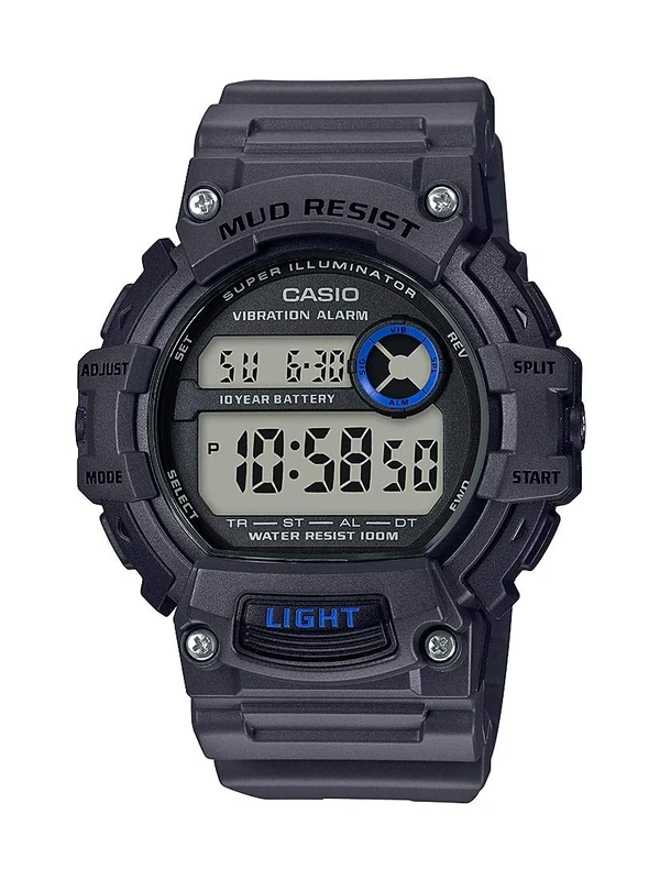 Casio Mud Resistant 10-Year Battery, Black, Quartz Movement